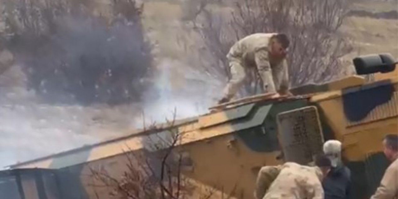 Mardin'de zırhlı araç devrildi: 2 asker yaralı