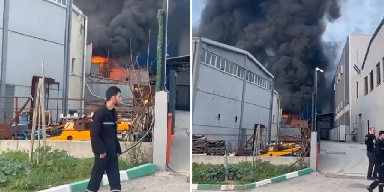 Plastik kaplama fabrikası alev alev yandı