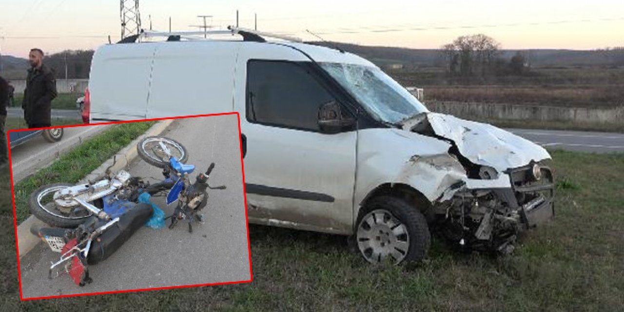 Hafif ticari araç ile çarpışan motosikletli yaşamını yitirdi