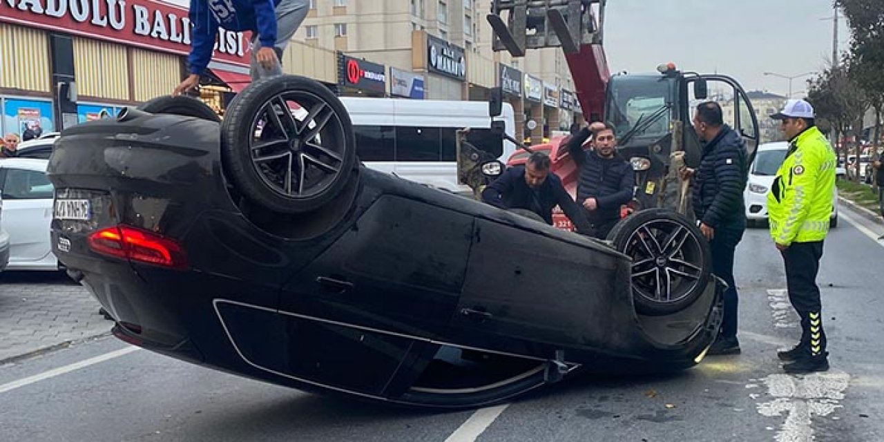 ‘Dur’ ihtarına uymadı: Takla attı!