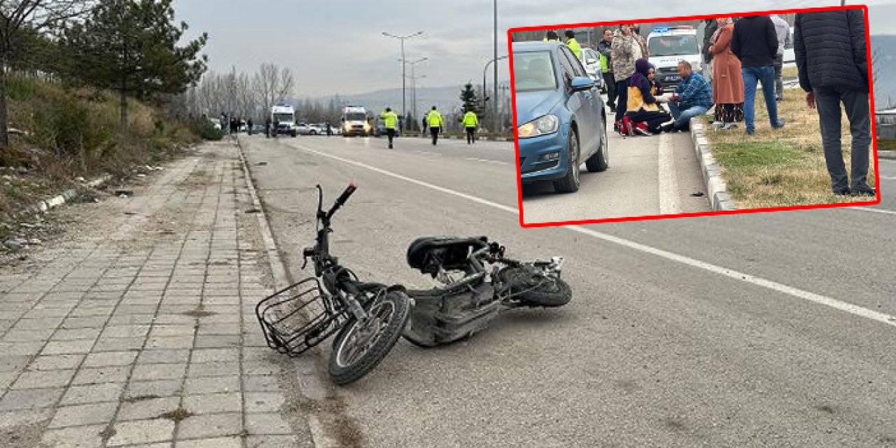 Otomobil ile elektrikli bisiklet çarpıştı: Anne-oğul yaralandı