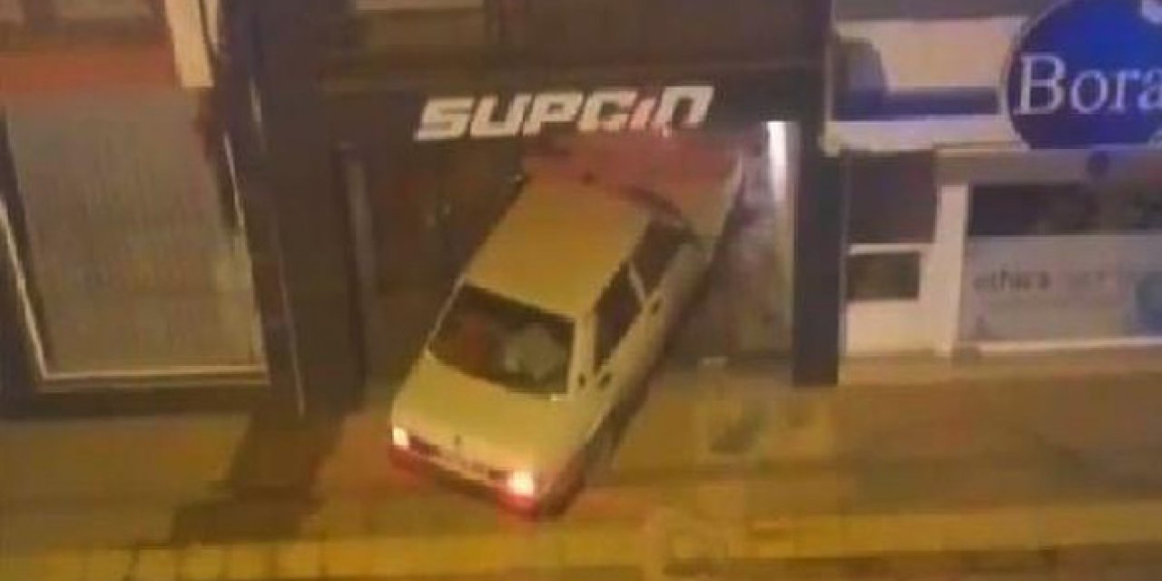 Kontrolden çıkıp iş yerine daldı: O anlar kaydedildi