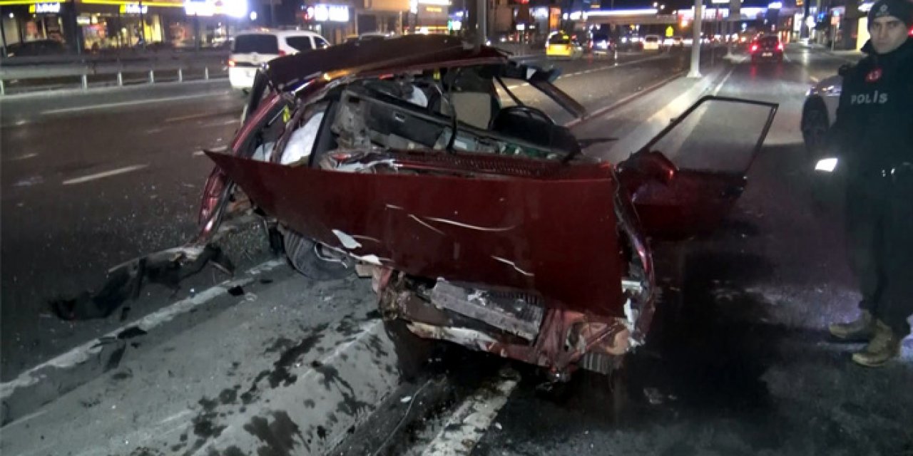 Hurdaya dönen otomobilden yaralı olarak çıktılar!