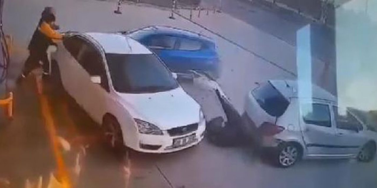 Ankara'da akaryakıt istasyonunda korku dolu anlar