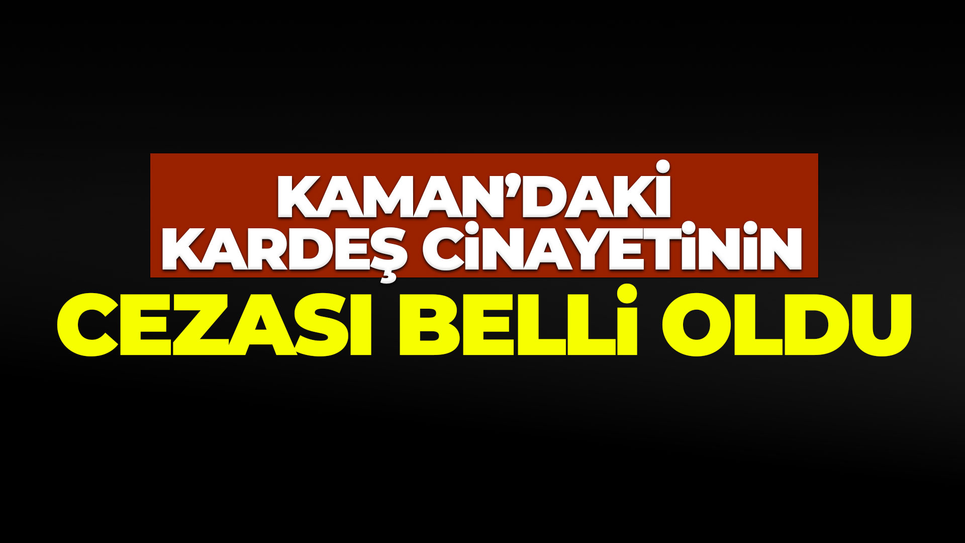 Kardeş cinayetinin cezası belli oldu