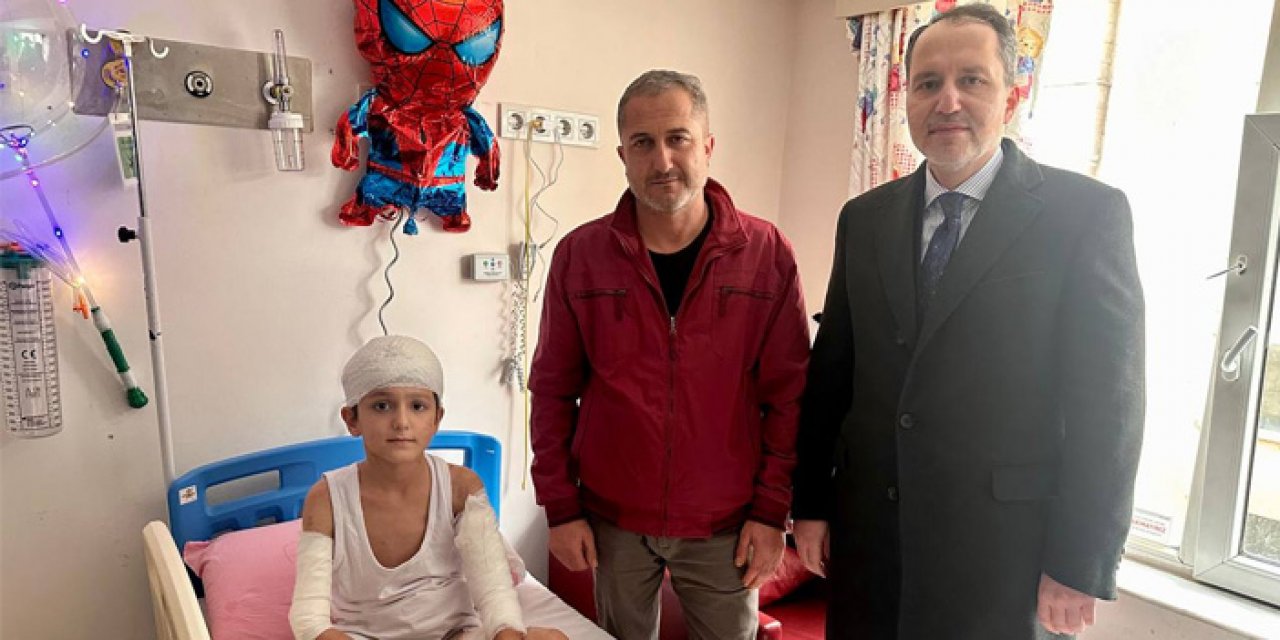 Fatih Erbakan’dan minik Tunahan’a ziyaret: Durumu iyiye gidiyor