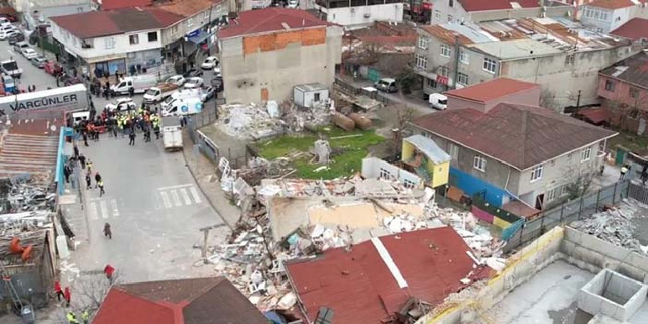 İstanbul'da korku dolu anlar! Ümraniye'de bina çöktü