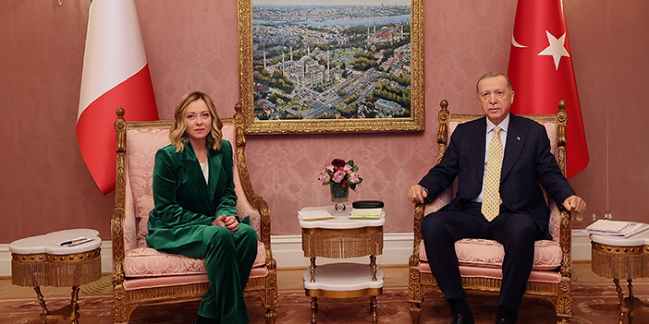Cumhurbaşkanı Erdoğan İtalya Başbakanı Meloni'yi kabul etti
