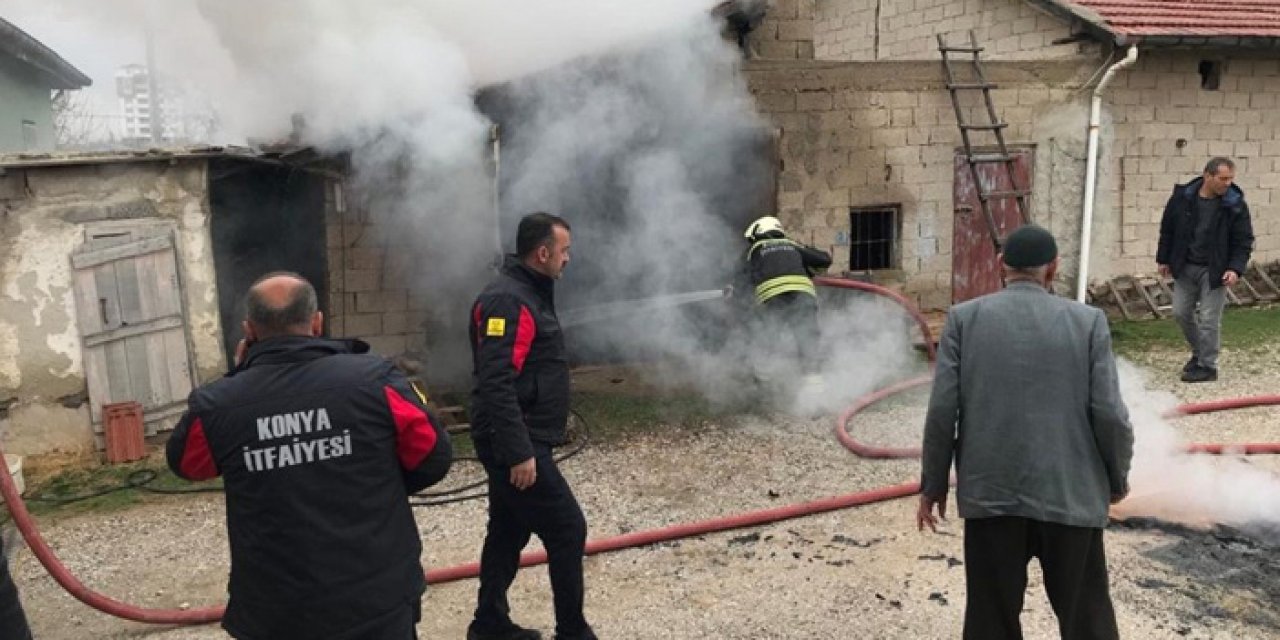 Konya'da facia: Soba kovasından yangın çıktı