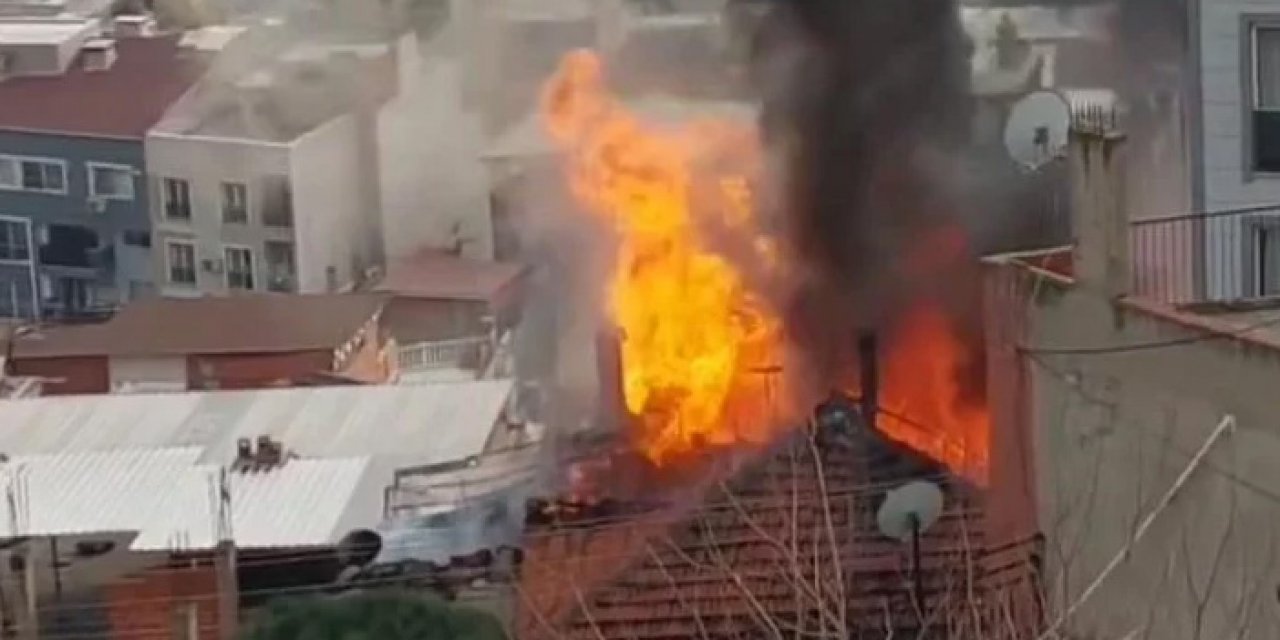 İzmir'de yangın: Tüpler bomba gibi patladı