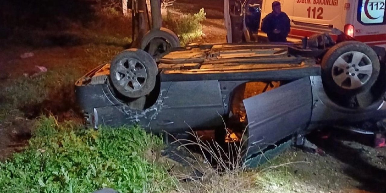Manisa'da korkunç kaza: Otomobil takla attı!