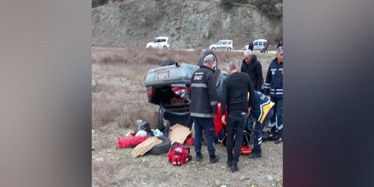 Tokat’ta kontrolden çıkan otomobil devrildi: 3 yaralı