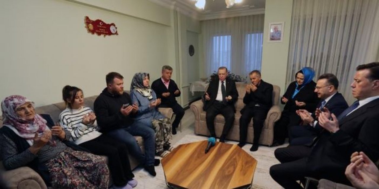 Cumhurbaşkanı Erdoğan şehit ailesini ziyaret etti