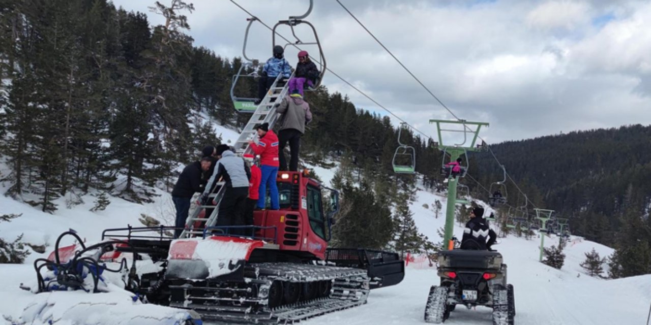 Kartalkaya’da telesiyej sorunu: 67 kişi mahsur kaldı