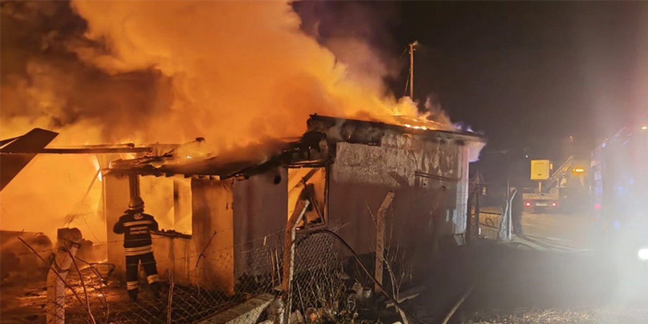 Ahırda açık unutulan lamba patladı! Yangında 63 küçükbaş hayvan telef oldu