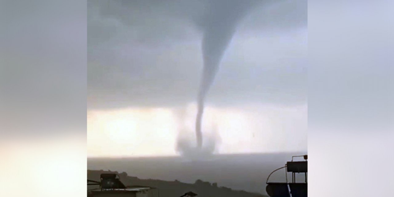 Mersin'de hortum paniği: Vatandaşlar korkuyla izledi!