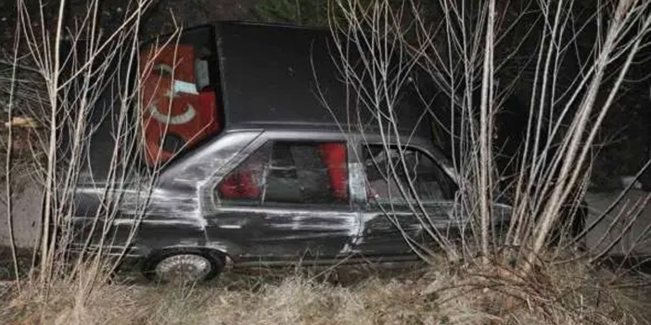 Otomobil kontrolden çıkarak su kanalına uçtu