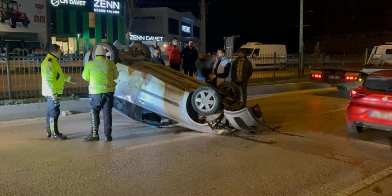 Kontrolden çıkıp takla attı: Kullanılamaz hale geldi