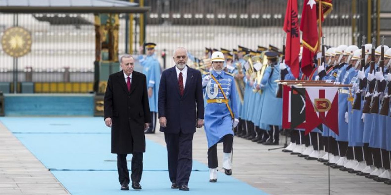 Cumhurbaşkanı Erdoğan, Arnavutluk Başbakanı Rama'yı resmi törenle karşıladı