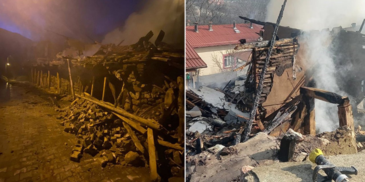 Tokat'ta 3 ev yandı: Mahsur kalanlar köylülerce kurtarıldı