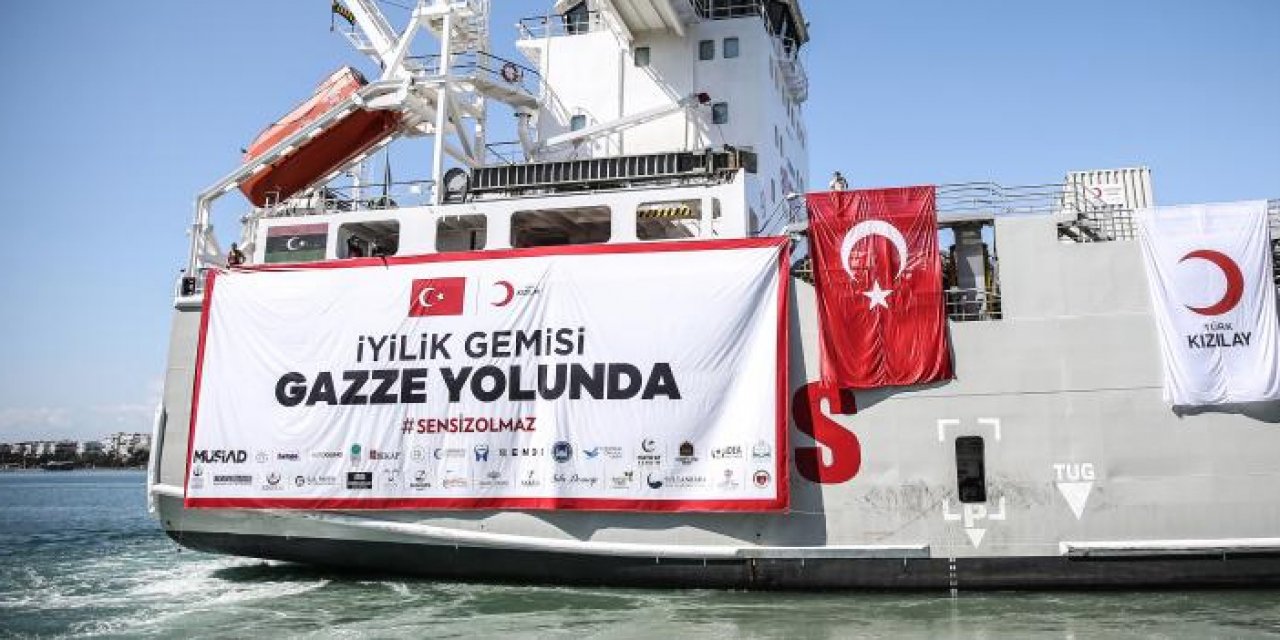 3 bin ton insanı yardım taşıyor: Gazze'ye giden gemi iletişimi Türksat ile sağlayacak
