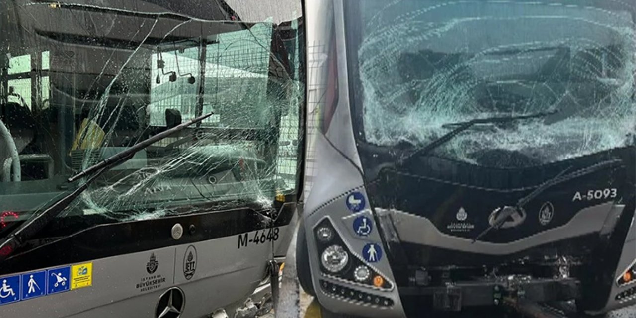 İstanbul’da iki metrobüs birbirine girdi: Yaralılar var!