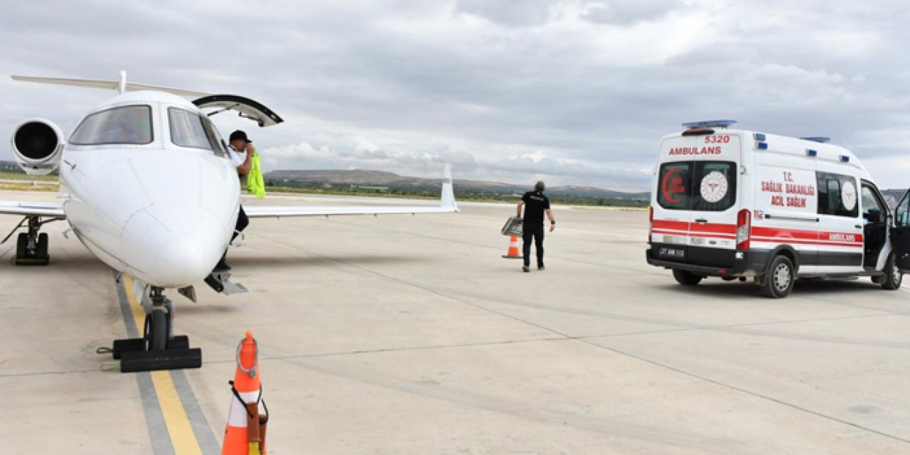 Mekke'de rahatsızlanan kişi ambulans uçakla Gaziantep'e getirildi