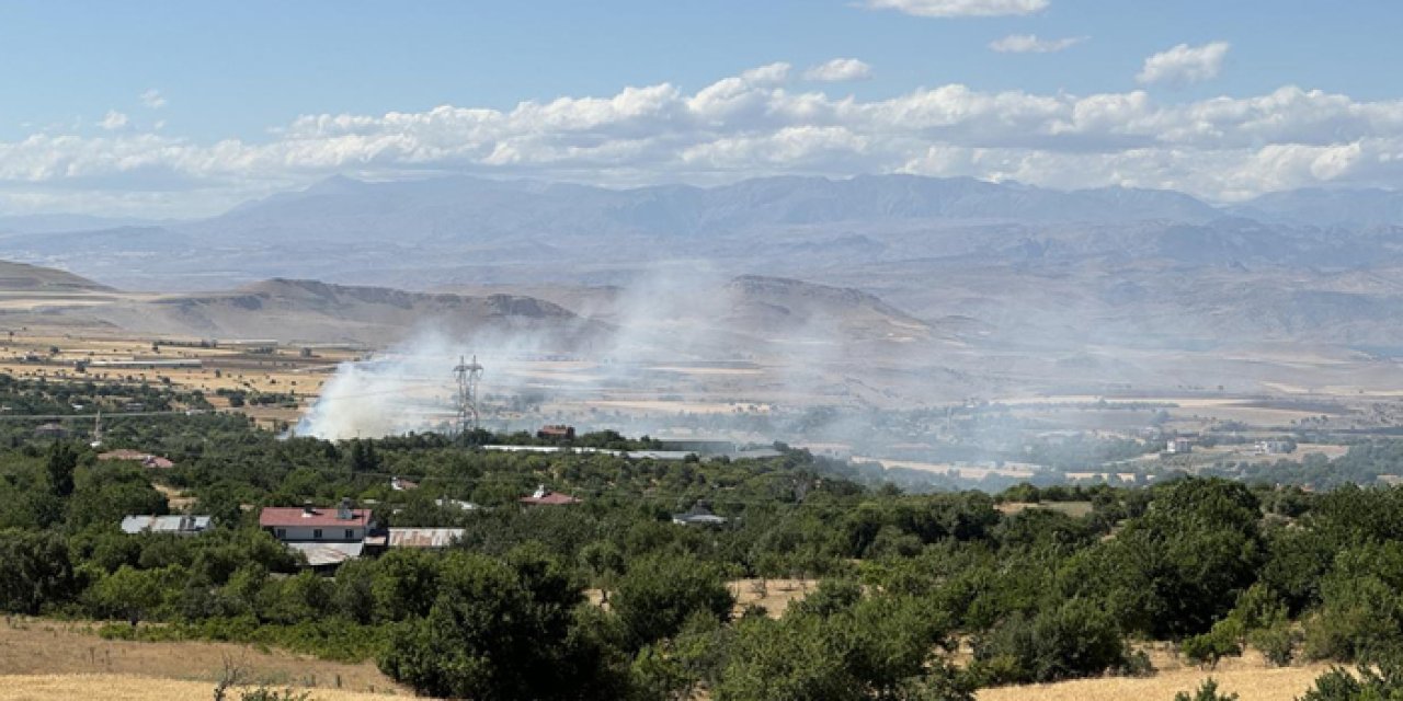 Elazığ'da yangın: 45 dönümlük arazi zarar gördü