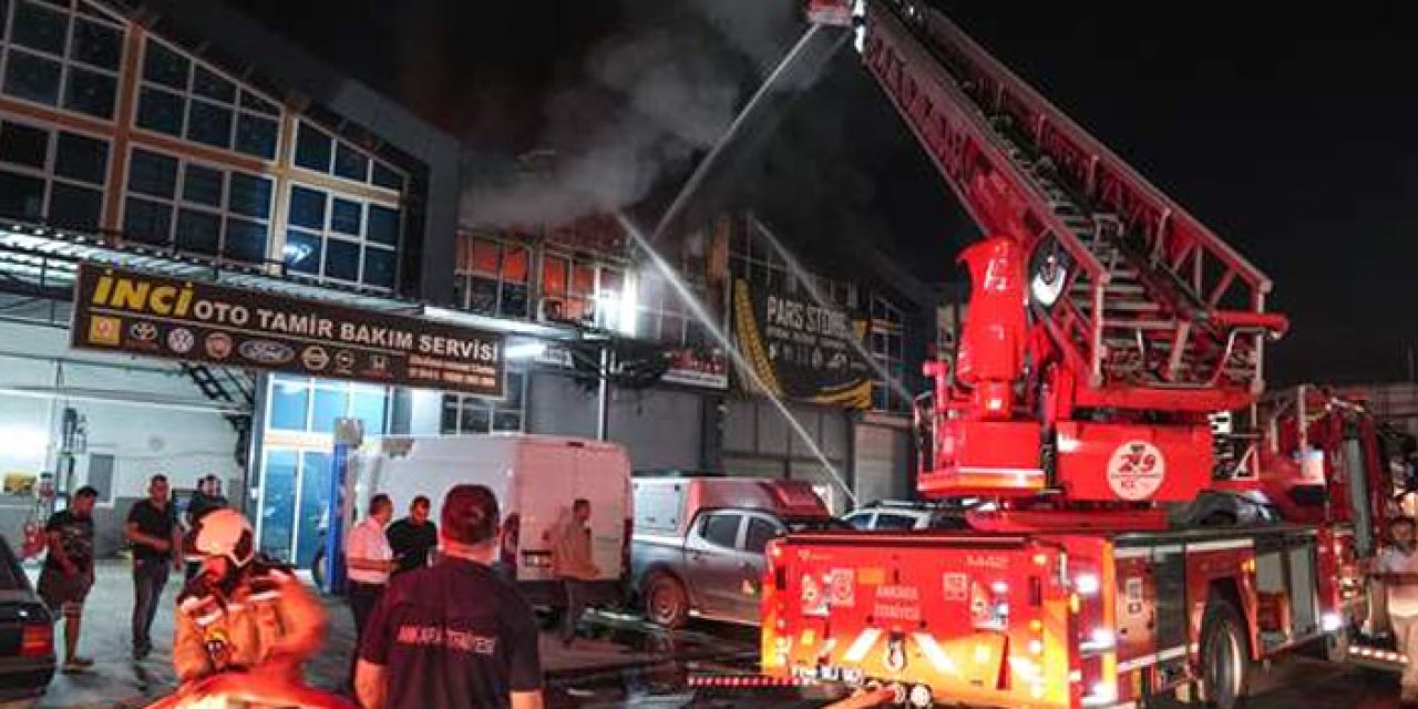 Korku dolu anlar: Başkent Oto Sanayi Sitesi'nde yangın çıktı