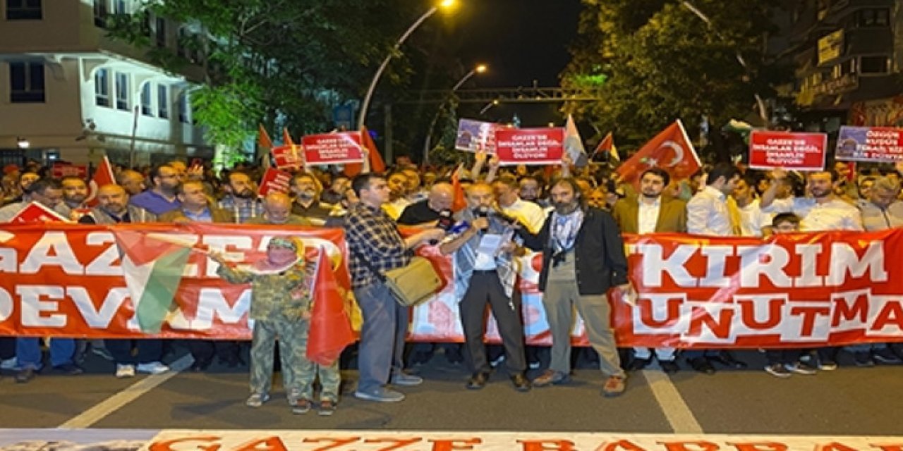 Ankara'da Filistin'e destek yürüyüşü düzenlendi