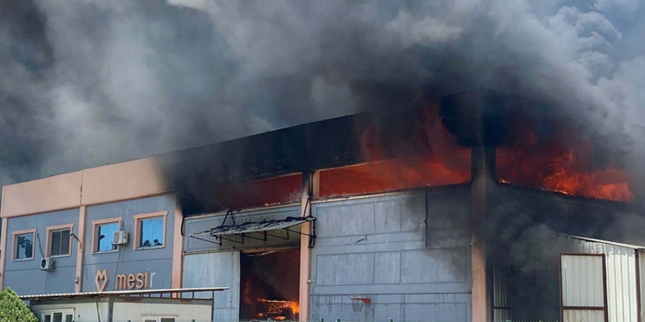 Manisa'da ünlü fabrika alevlere teslim