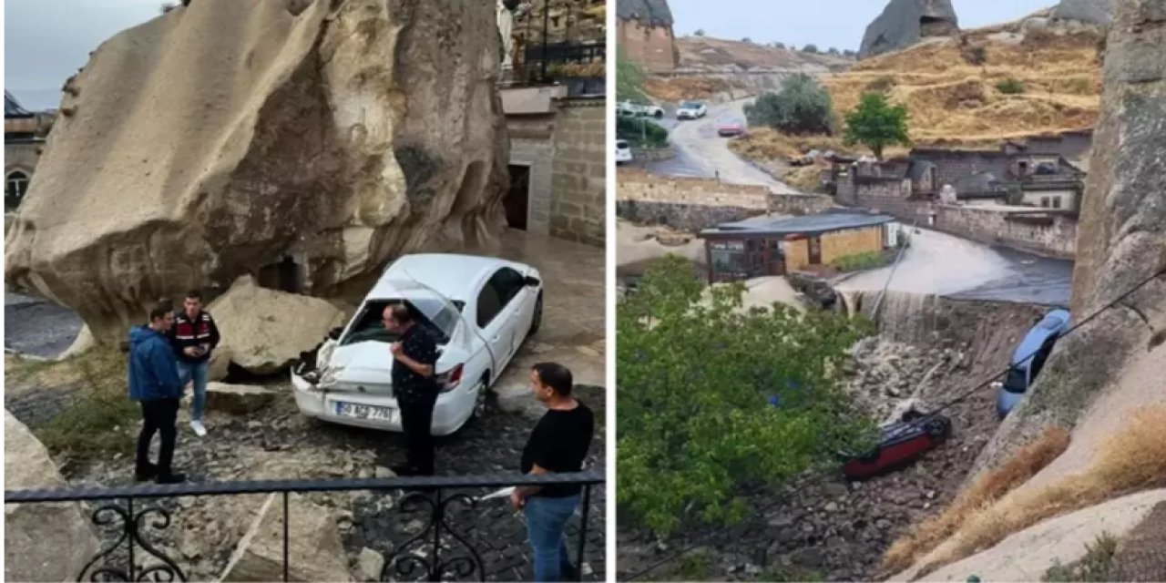 Nevşehir'in turistik Göreme ilçesi sele teslim oldu