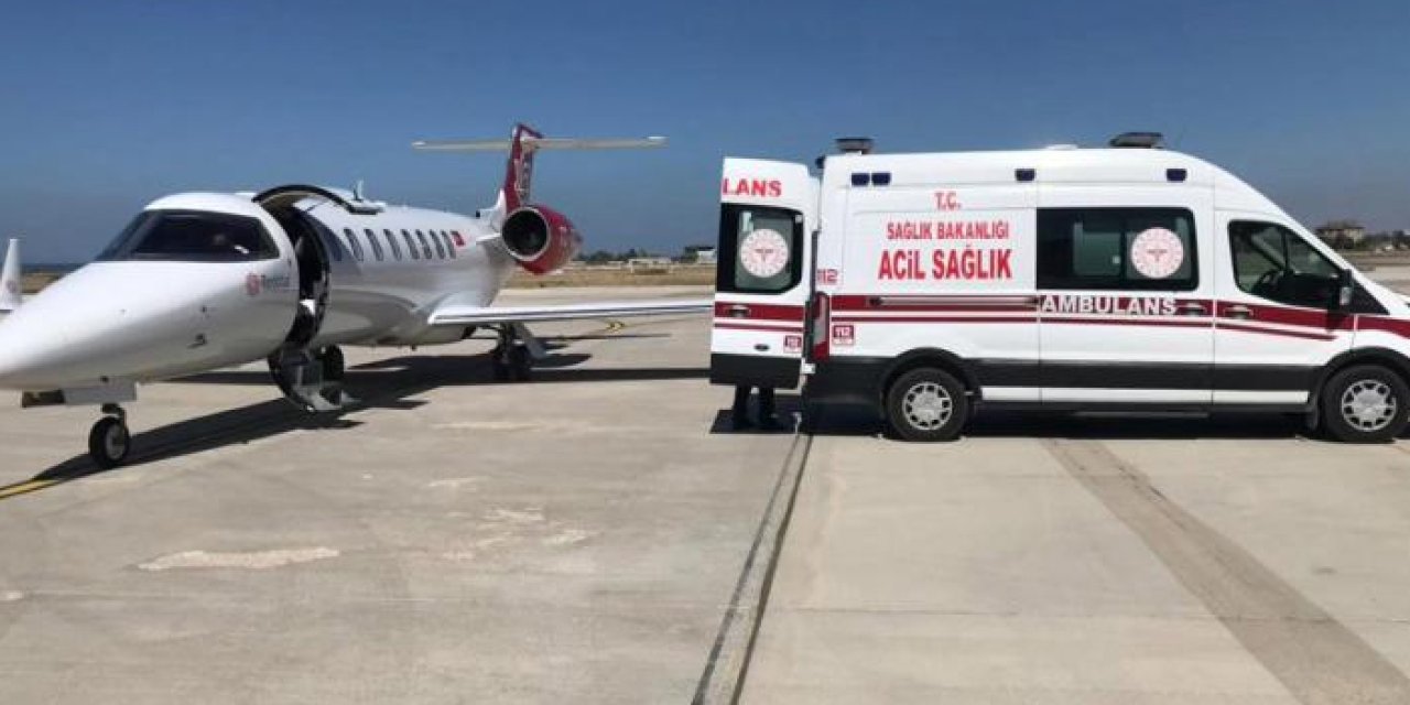 Ambulans uçak 3 günlük hasta bebek için havalandı