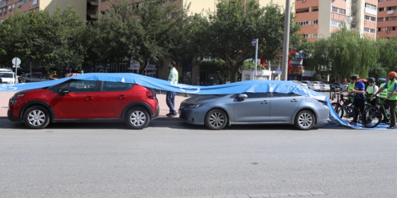 Konya’da bisikletlilerden anlamlı hareket