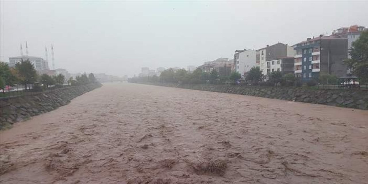 Trabzon'da şiddetli yağış taşkına neden oldu