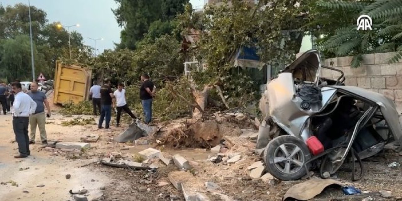 Freni arızalanan hafriyat kamyonu dehşeti yaşattı!