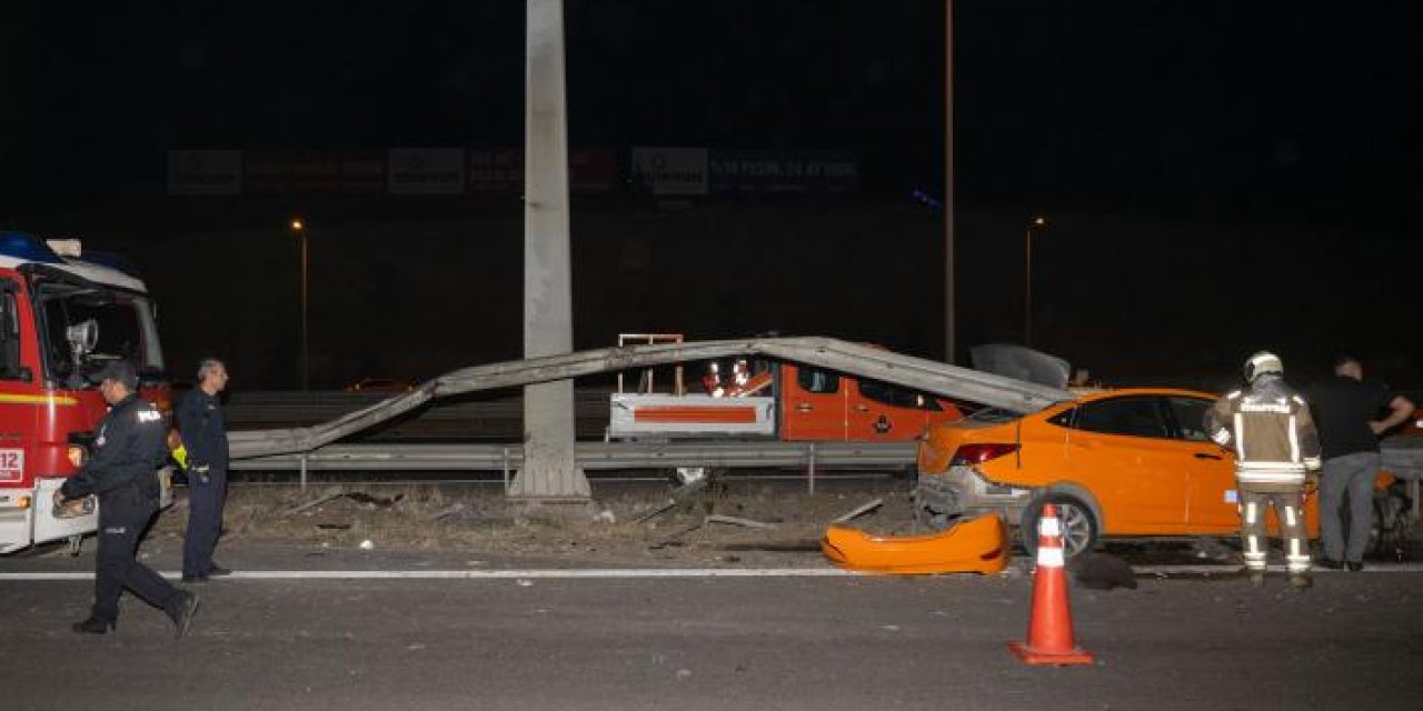 Ankara'da bariyere çarpan taksi şoförü öldü