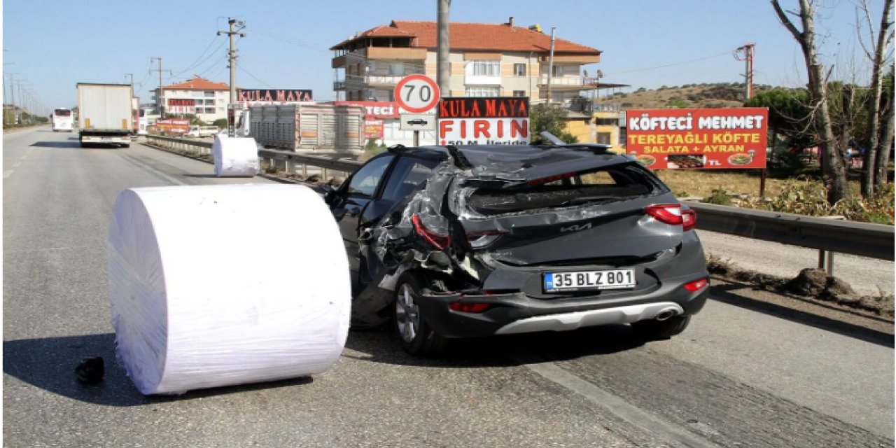 Manisa’da korkutan kaza… Şans eseri kurtuldu