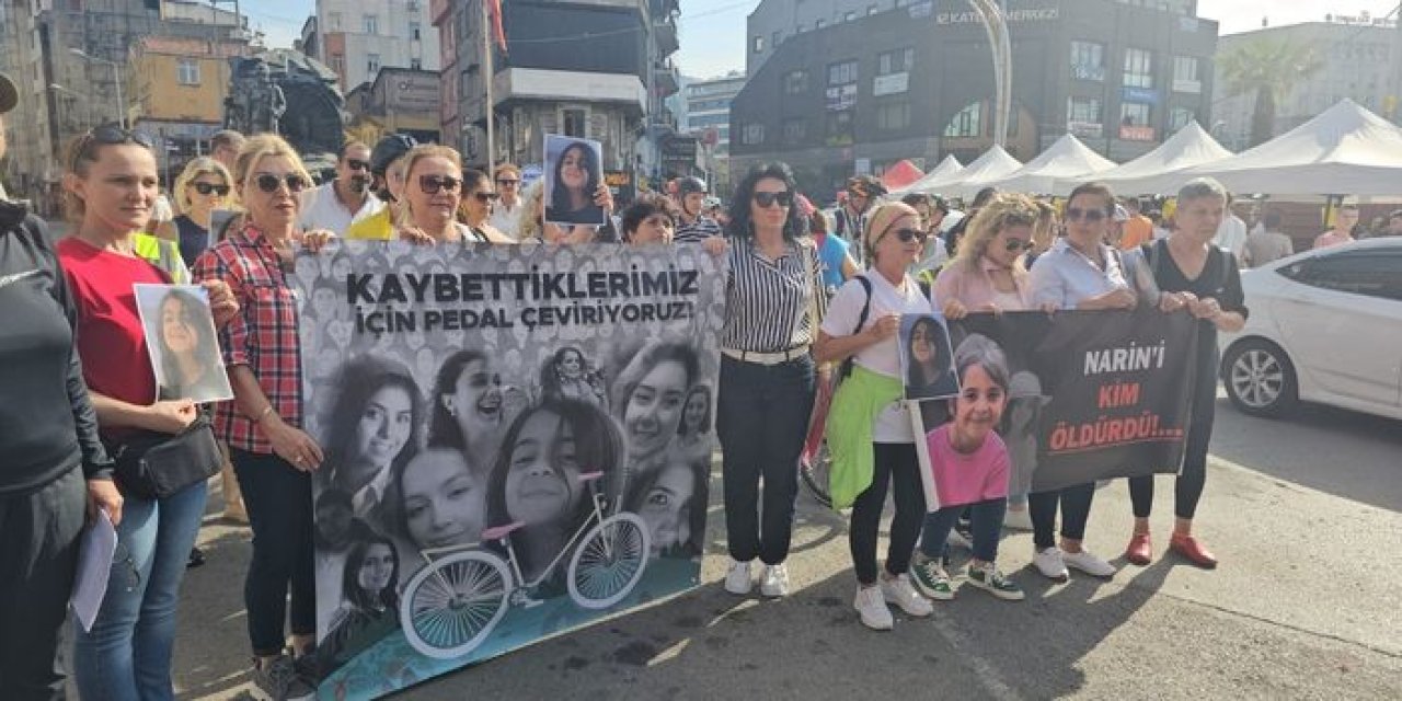 Öldürülen tüm kadınlar için Zonguldak'ta pedal çevirdiler