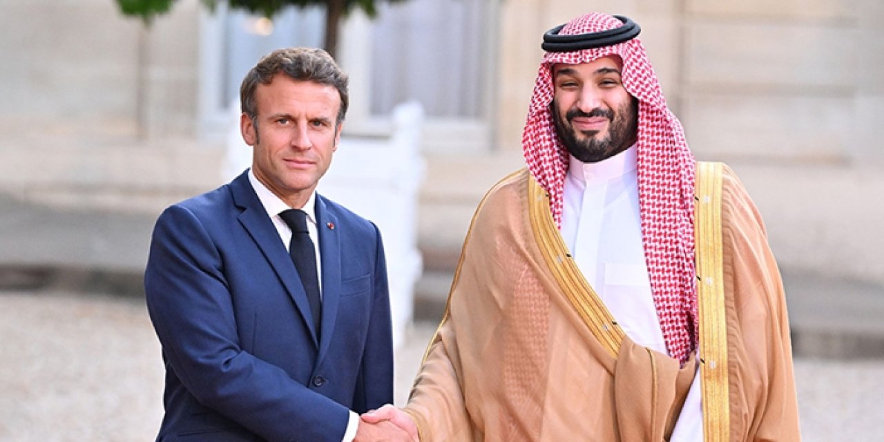 Prens Selman ile Macron bir araya geldi