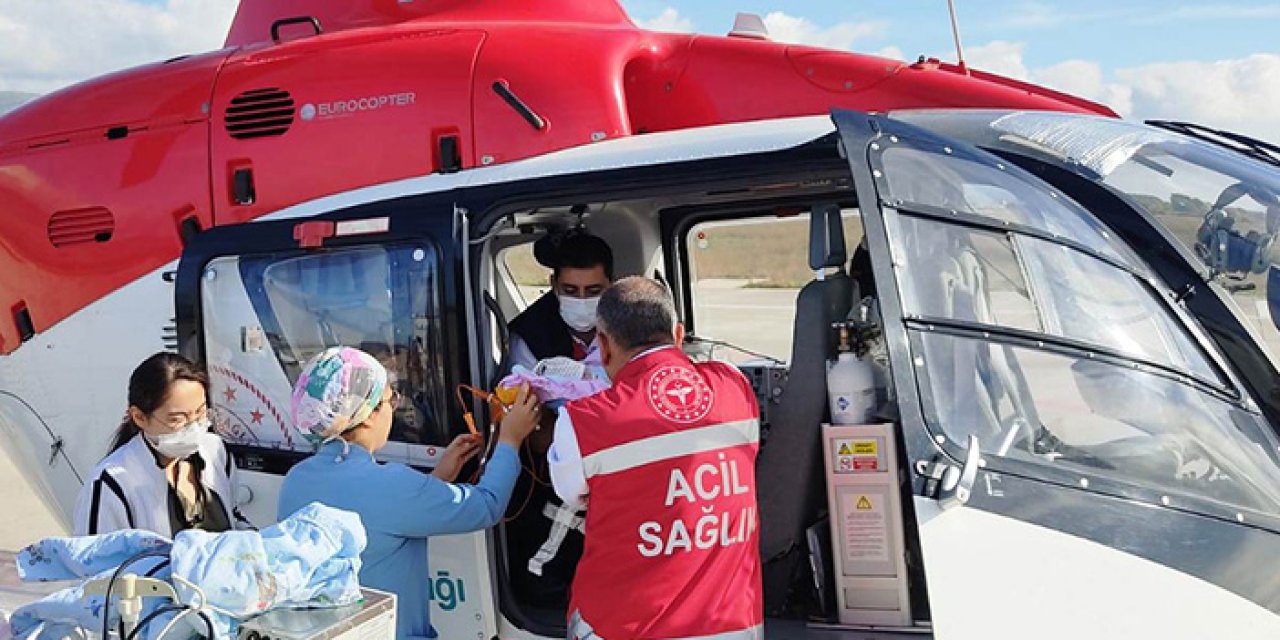 22 günlük bebek ambulans helikopterle Ankara’ya sevk edildi