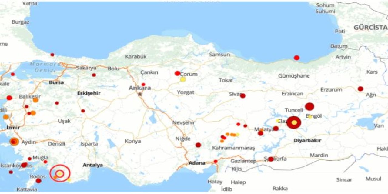 Son 24 saatte Türkiye'de 61 deprem oldu!