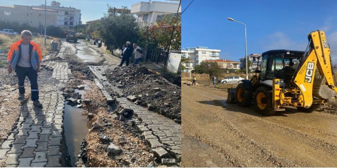 Seferihisar’da yol ikiye bölündü!