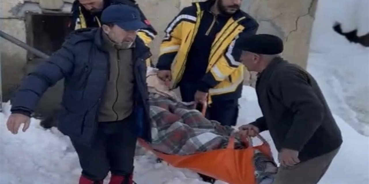 Köyde rahatsızlanan 94 yaşındaki kadının yardımına paletli ambulans yetişti