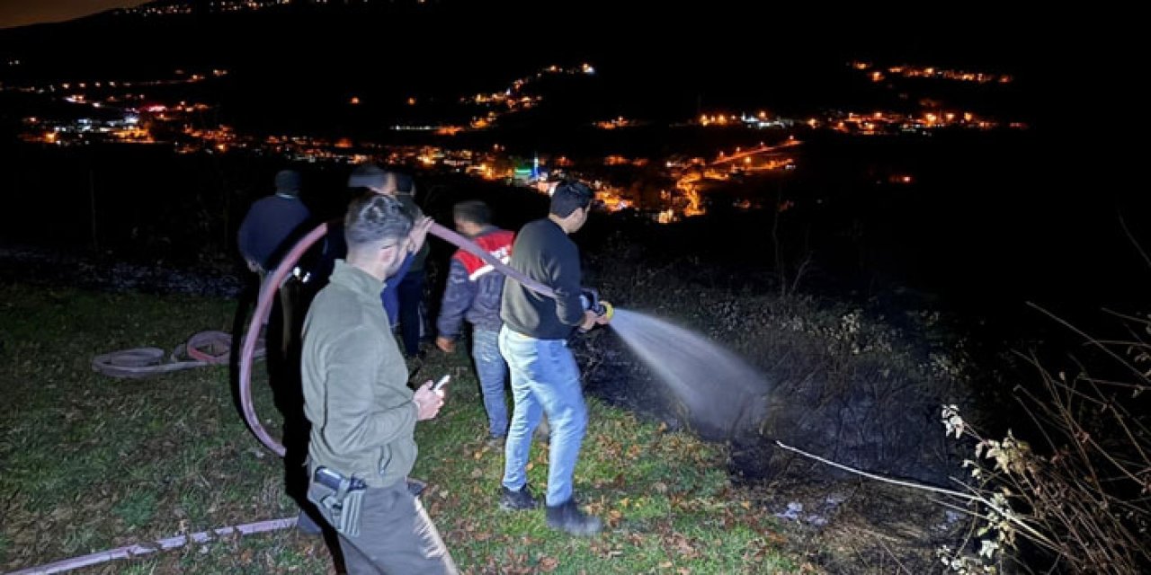 Anız Yangını Ormana Sıçramadan Ekipler Tarafından Söndürüldü