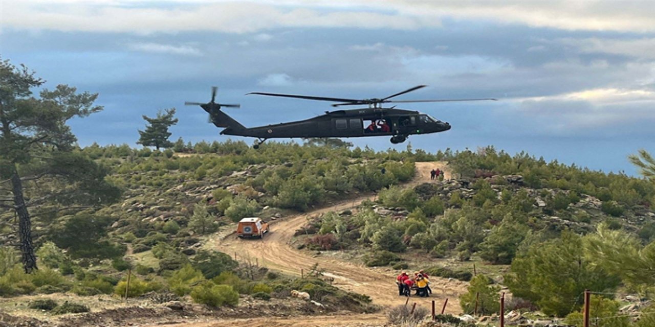 Aydın'da dağda kaza yaptı: Helikopterle kurtarıldı