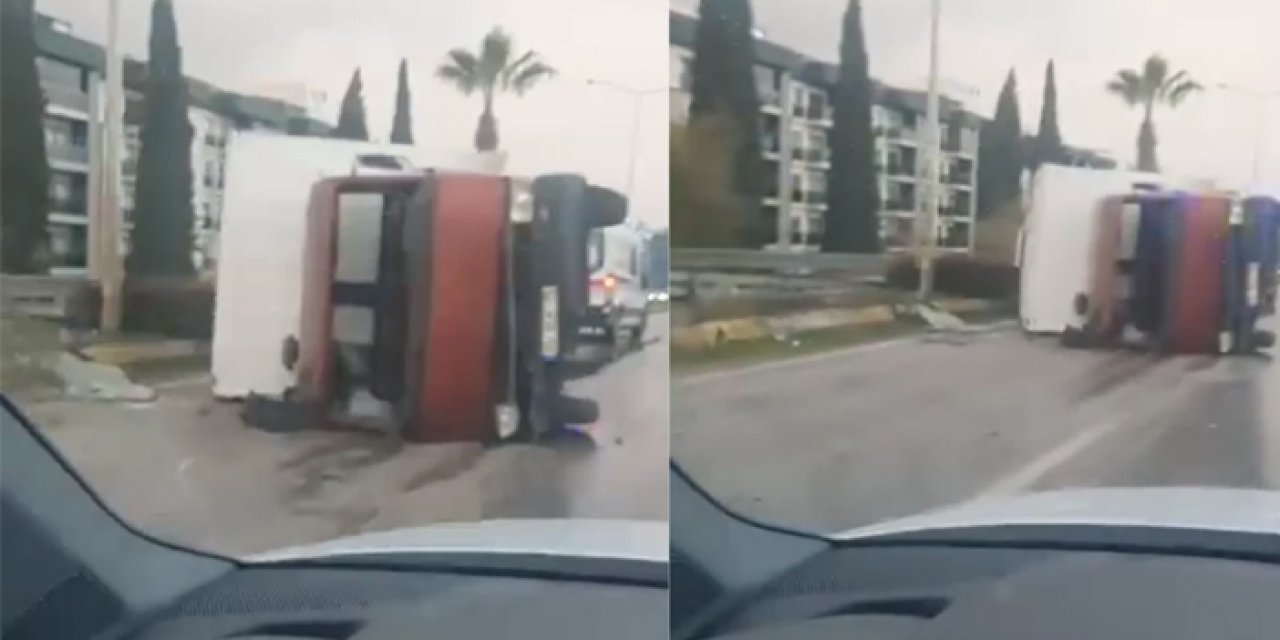 İzmir Torbalı'da Tehlikeli Kaza: Kamyon Kontrolden Çıkıp Devrildi