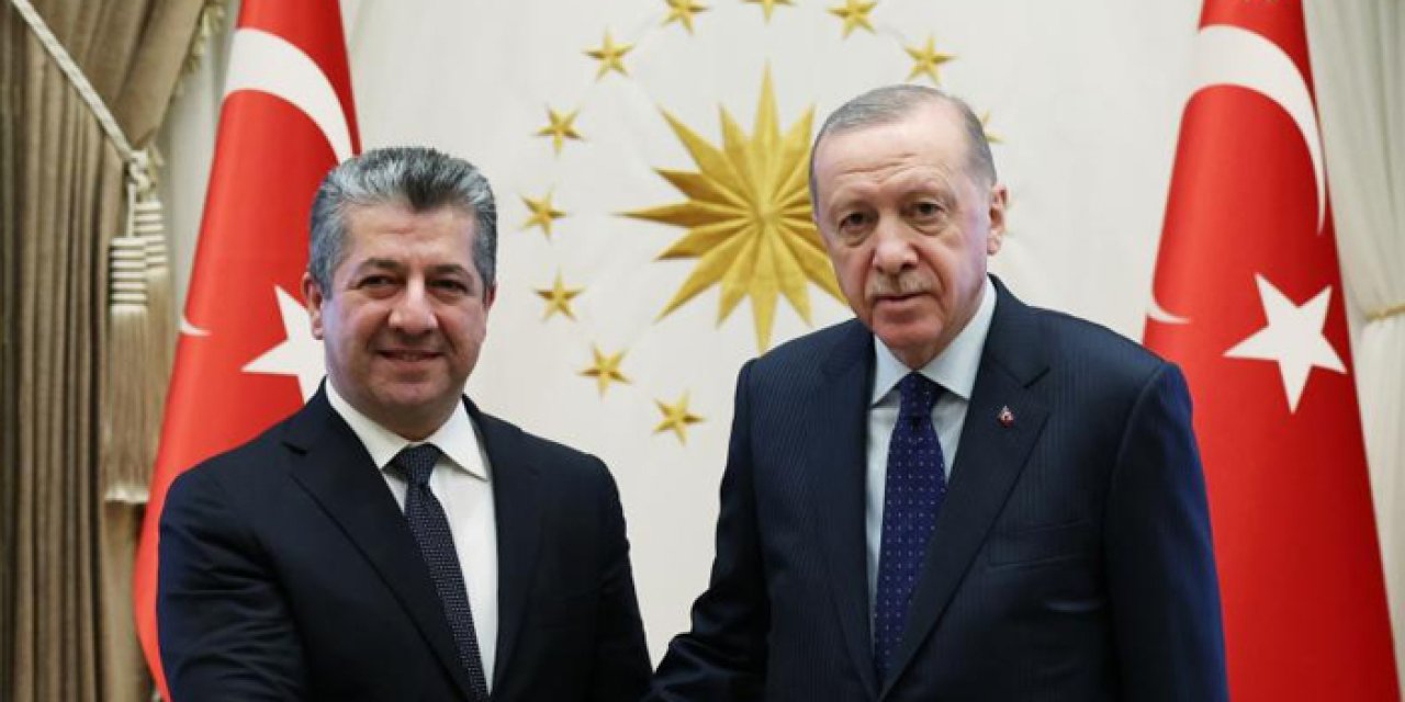 CB Erdoğan, IKBY Başbakanı Barzani'yi kabul etti