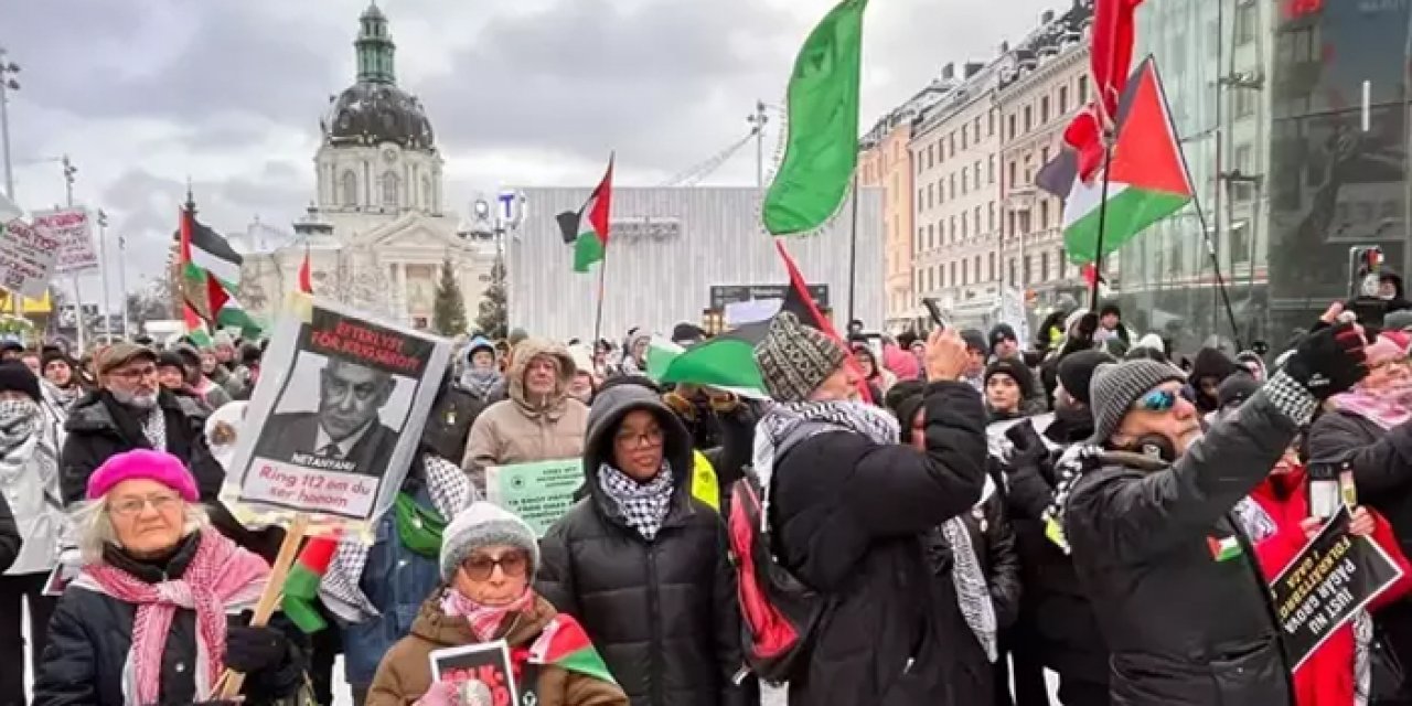 Stockholm’de Filistin'e destek gösterisi: İsrail’e karşı protesto