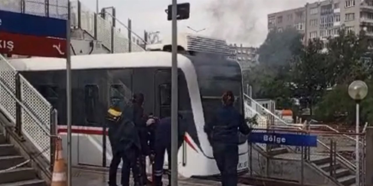 İzmir Bölge Metro'da yangın paniği: Yolcular tahliye edildi